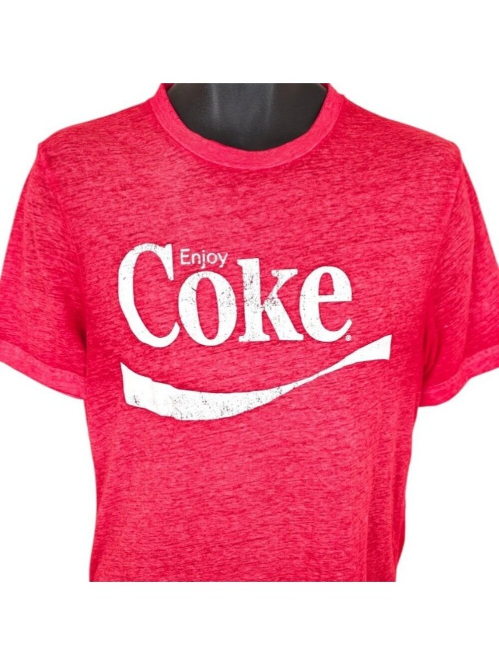 Enjoy Coke T Shirt Mens Size Small Red Coca Cola Vintage Style Soda Snack Tee